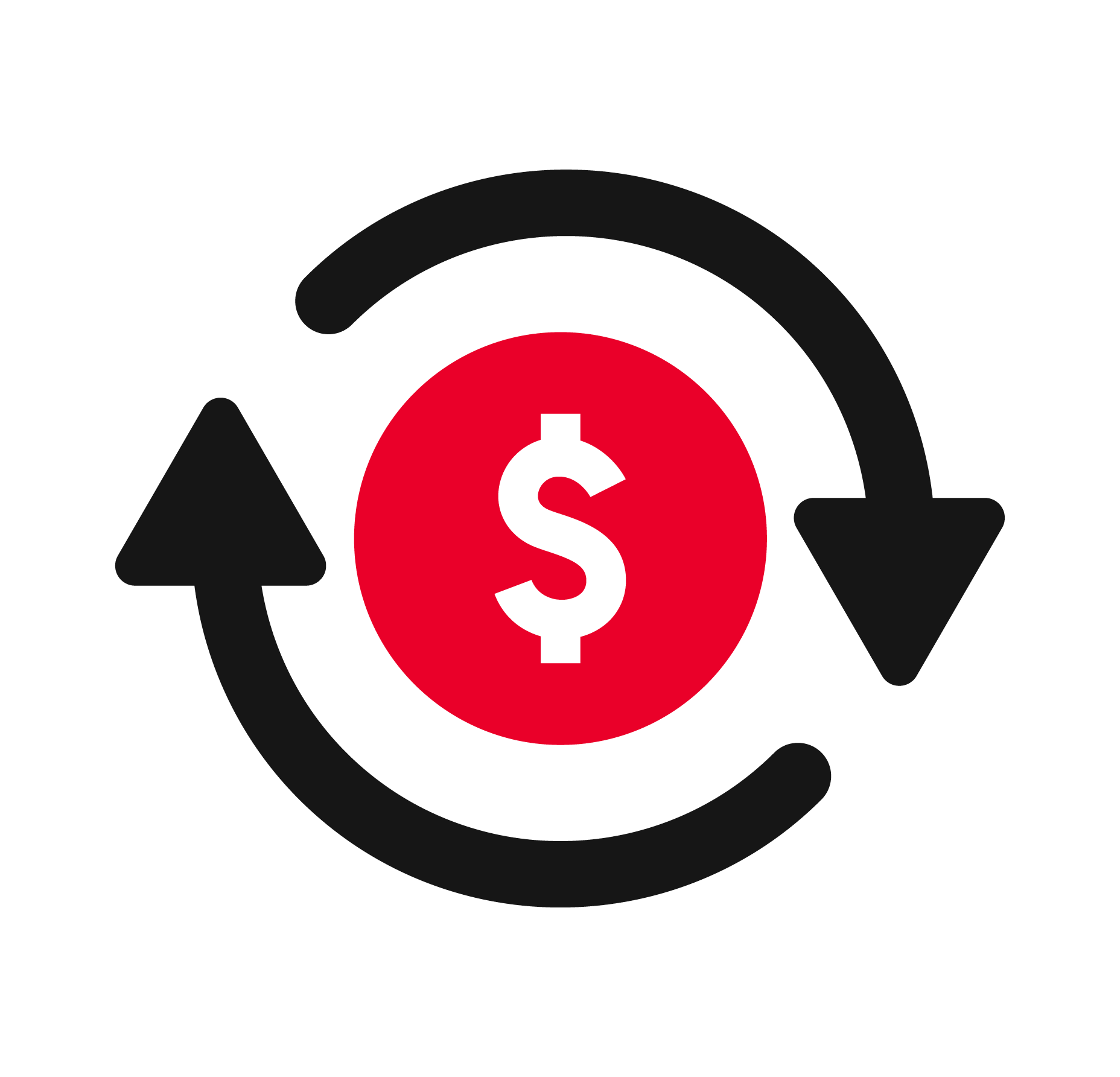 Circular money flow icon for same-day settlement, part of Boost SME digital payment solutions for Malaysian businesses