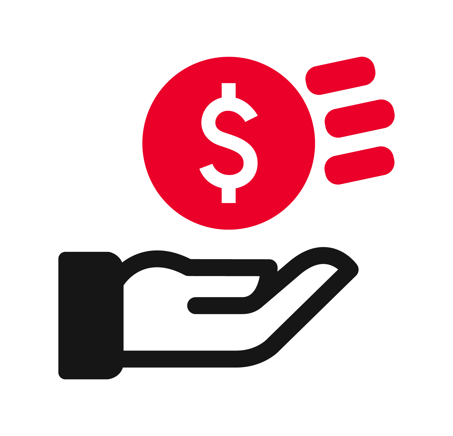Hand and coin icon for a business savings account high interest offer with no lock-in and no minimum balance at Boost